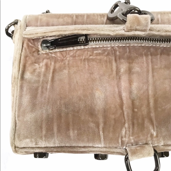 Rebecca Minkoff Mini MAC Velvet Crossbody Bag Tan - Picture 12 of 15